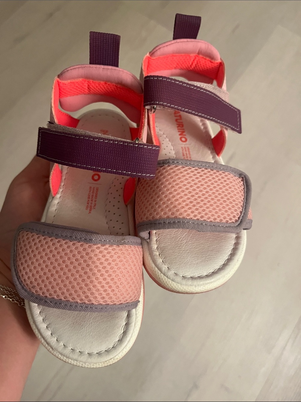 Naturino Pink and Purple Kids Velcro Sandals
